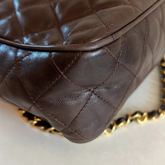 CHANEL brown lamb skin camera bag - Picture 8 of 16